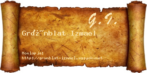 Grünblat Izmael névjegykártya